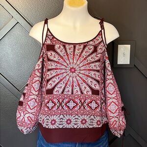 ANTHROPOLOGIE Ella Moss Boho Cold Shoulder Top Size XS NWT